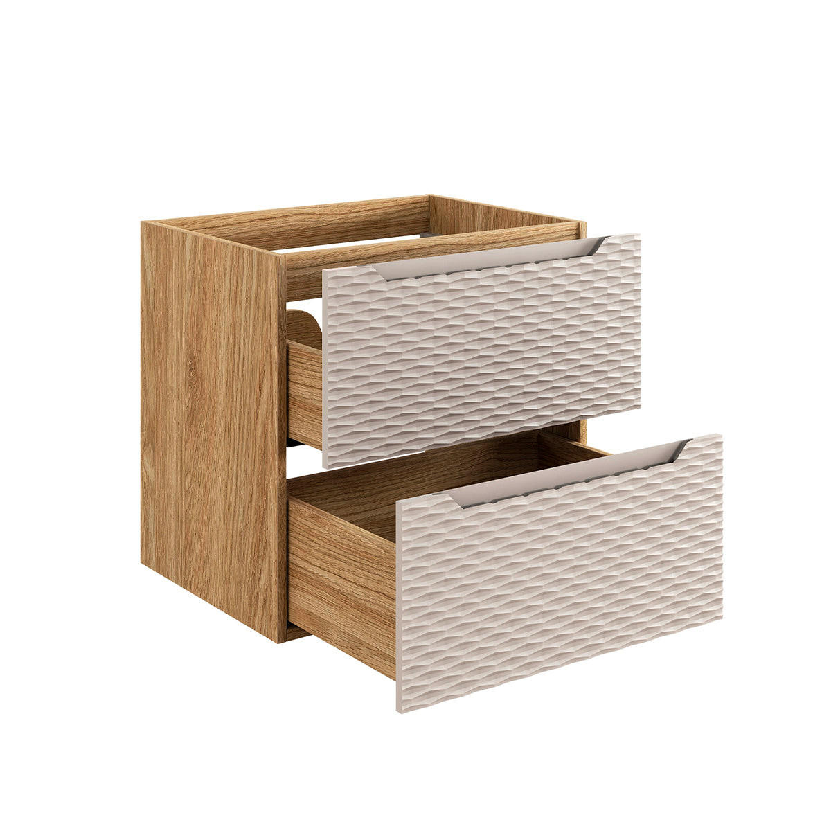 WASCHTISCHUNTERSCHRANK 60cm Elora Beige und Holz - Braun, Holzwerkstoff (60/57/46cm) - Petits-meubles