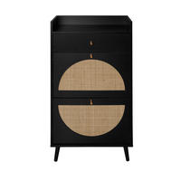 SCHUHSCHRANK Schwarz 60/24/110 cm - Schwarz, Holzwerkstoff (60/110/24cm) - PANGIVO