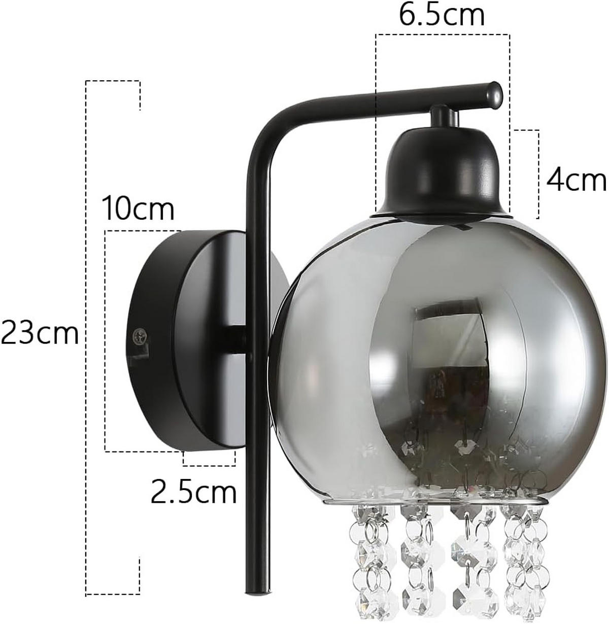 WANDLEUCHTE Zyzzh 15.0/15.0/23.0 cm - Schwarz, Metall (15/23/15cm) - ZMH