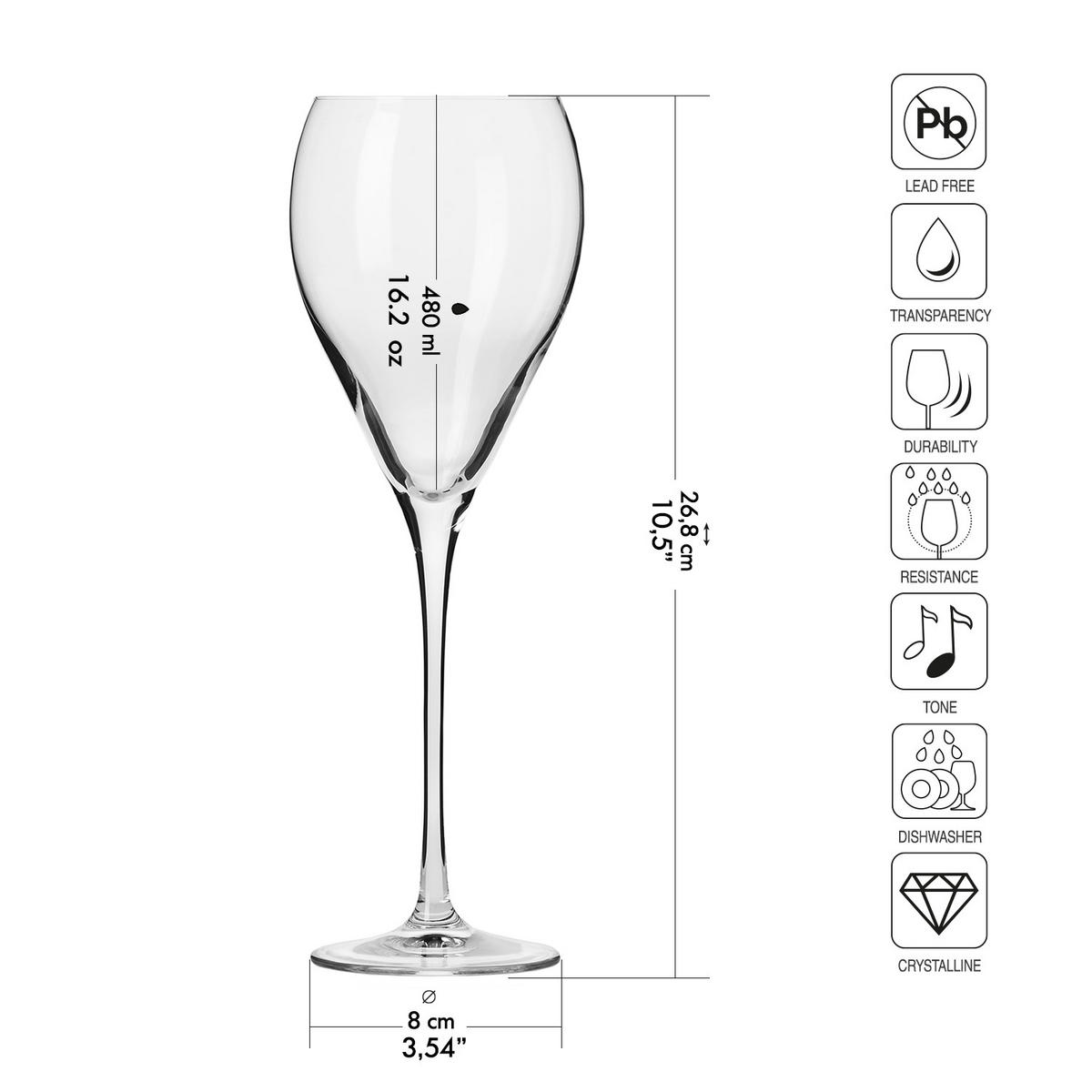 ROTWEINGLÄSER, 4er-Set, 480 ml - Transparent, Glas (0.48L) - Krosno Glass