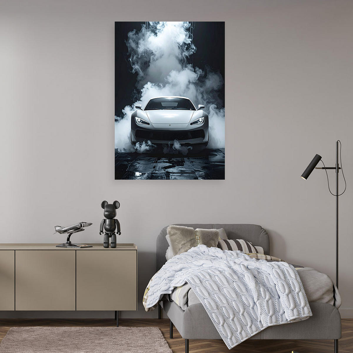 LEINWANDBILD Kraftfahrzeuge 80x120cm - Weiß, Textil (80/120cm) - Feeby