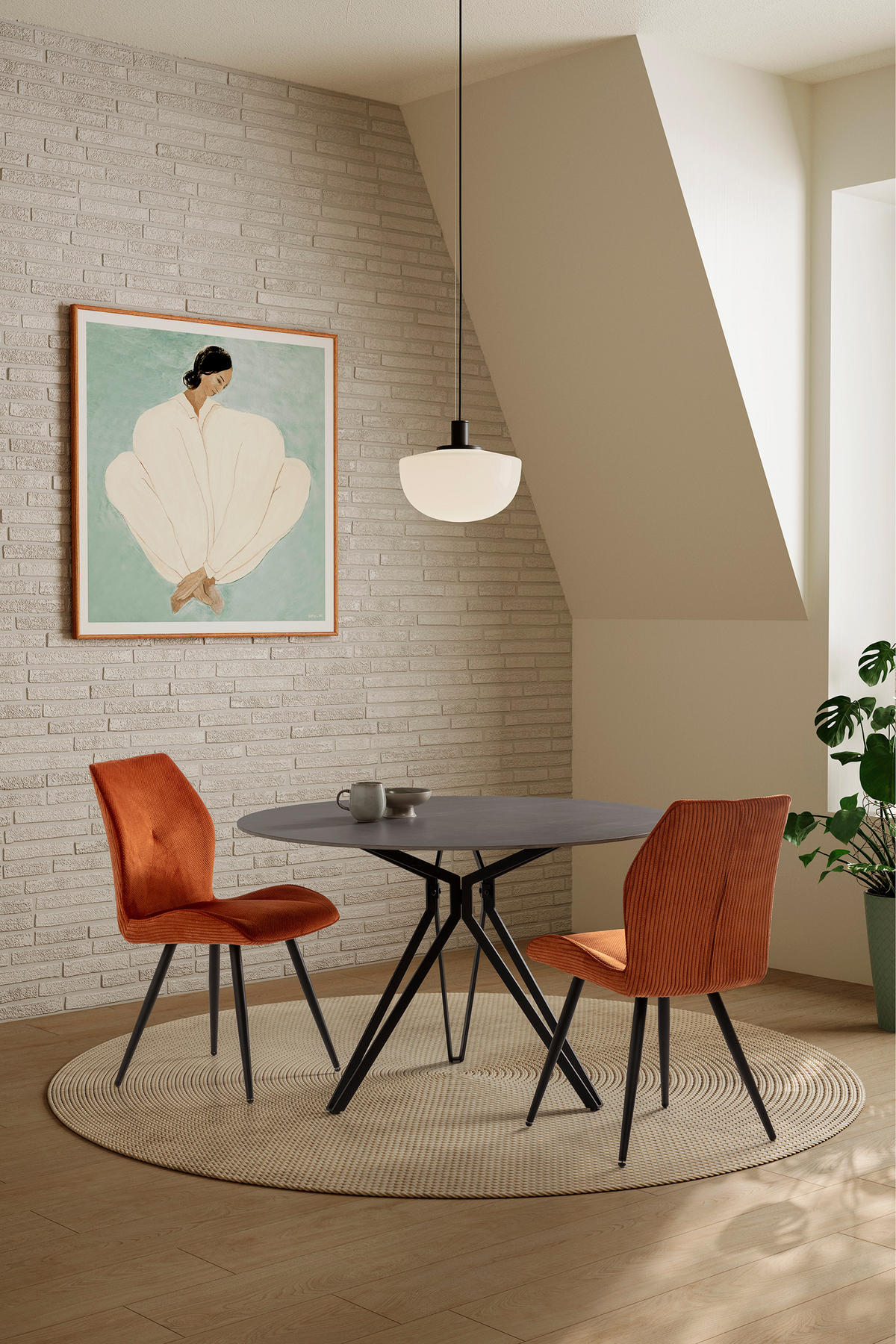 ESSTISCH Aina Schwarz 120/120/76 cm - Schwarz, Stein (120/120/76cm)