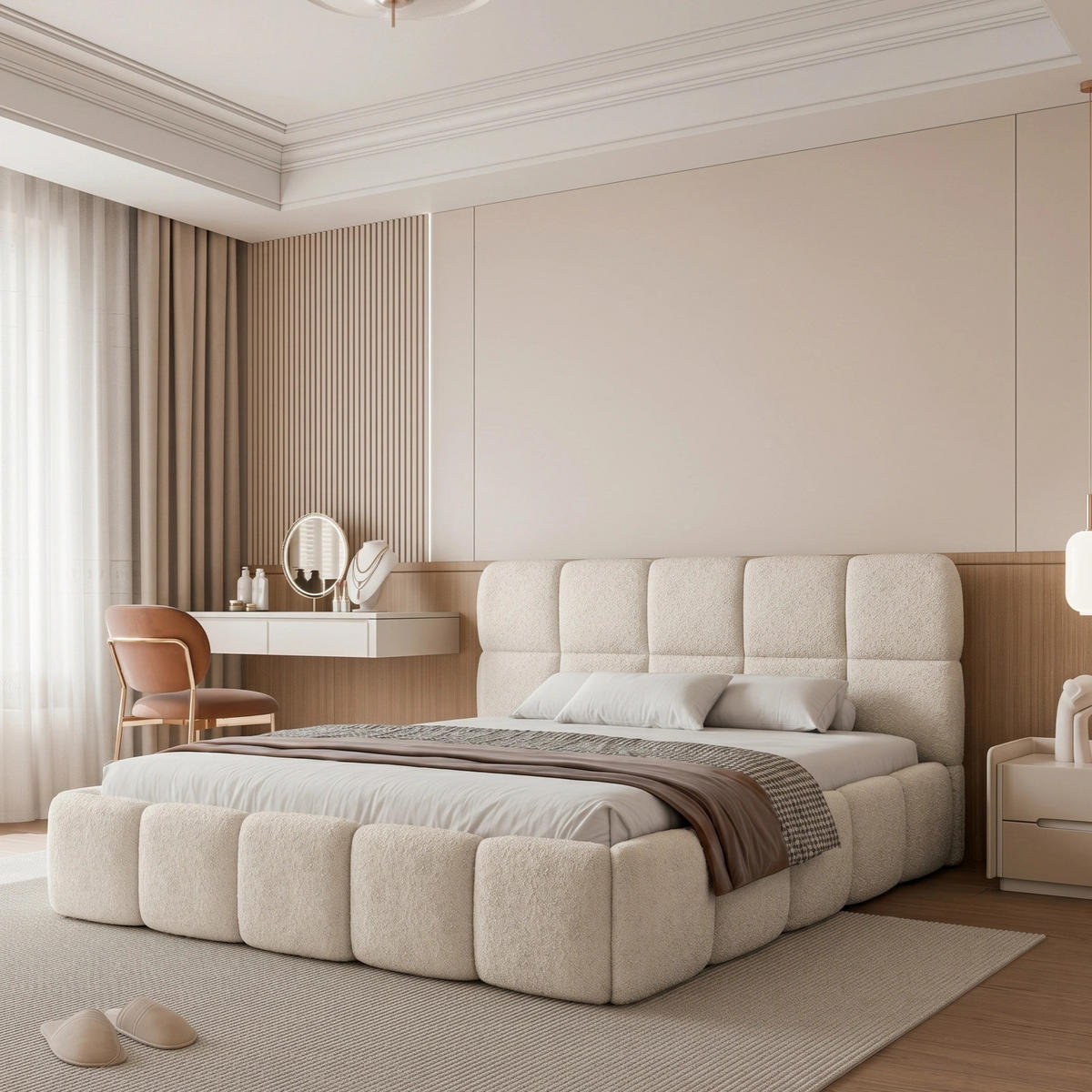 POLSTERBETT CERETTO 180x200 cm Hellbeige (Stoff Legend) - mit Bettkasten und Holzlattenrost - Beige, Holzwerkstoff/Textil (180/200cm) - Ravio