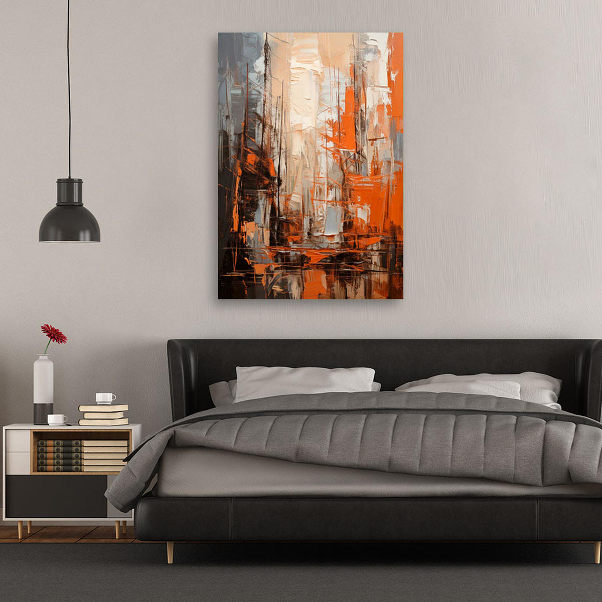 LEINWANDBILD Abstraktion 30x45cm - Orange, Textil (30/45cm) - Feeby