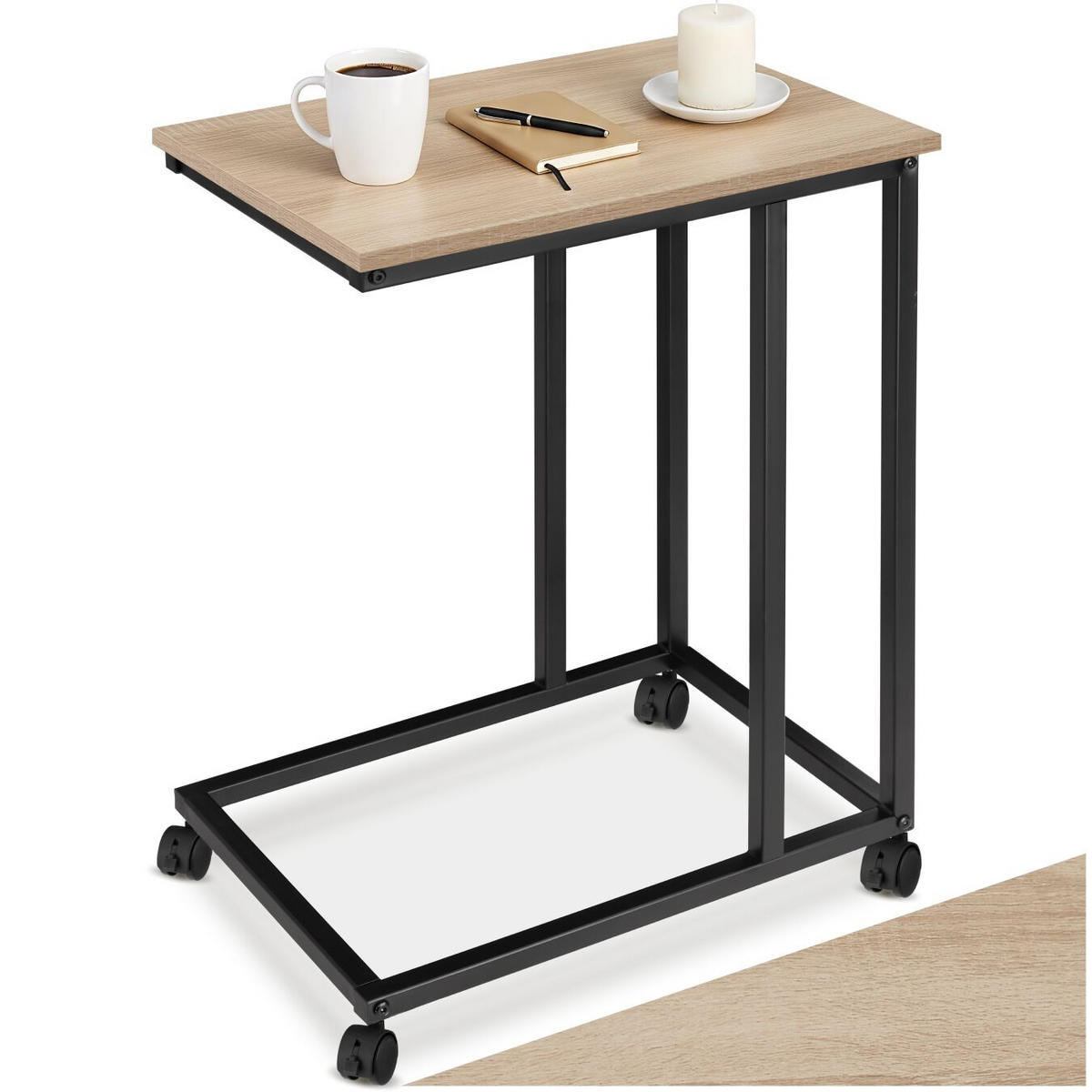 BEISTELLTISCH Luton, 48 x 35 x 70 cm, Industrial Holz hell, Eiche Sonoma - Naturfarben, Holz (48/35/70cm) - tectake