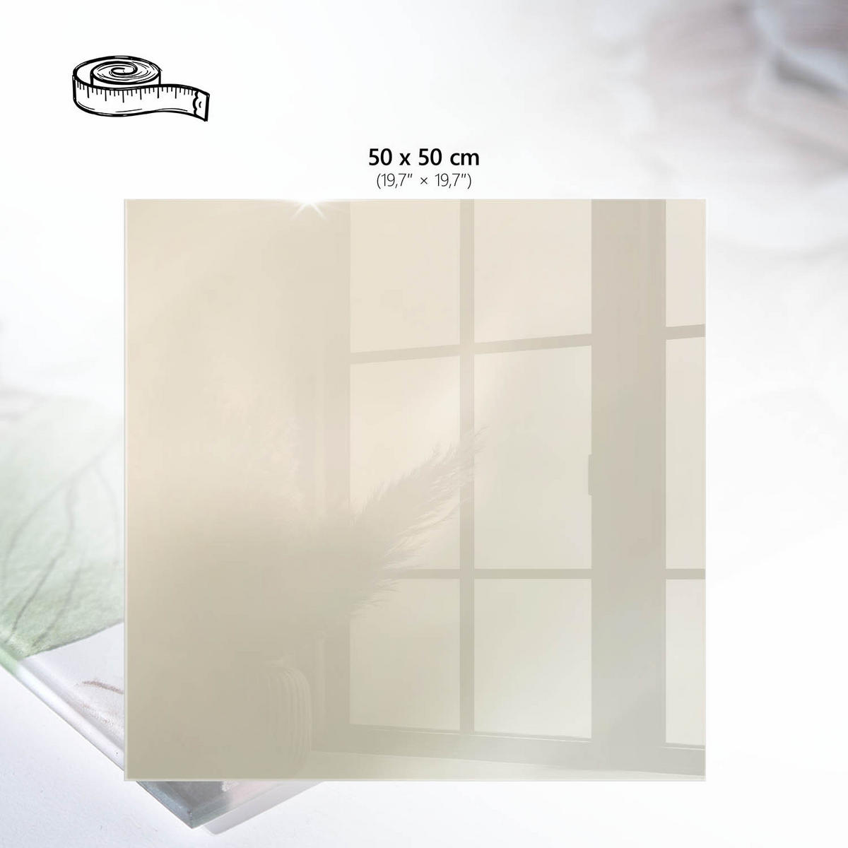 TISCHPLATTE 50x50 cm – Subtile Harmonie - Violett, Glas (50/50/0.4cm) - Wallfluent