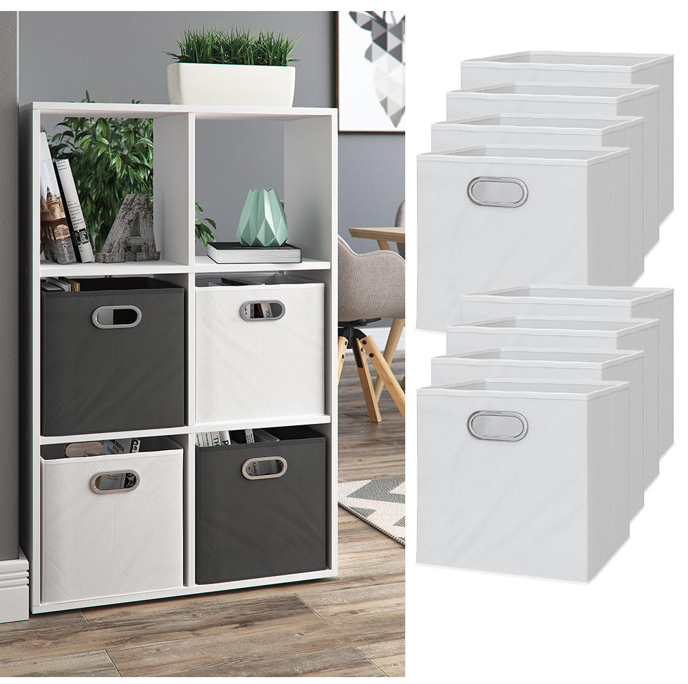 FALTBOX Weiß 30 x 30 cm 8er Set - Weiß, Wellpappe (30/30cm) - Vicco