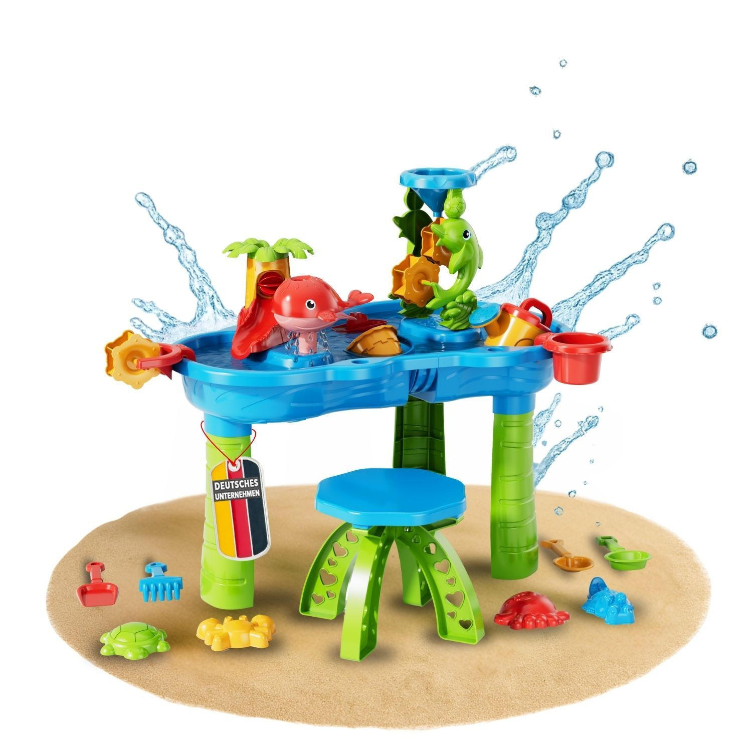 WASSERSPIELTISCH NARIUS L mit Zubehör 18 Teile - Multicolor, Kunststoff (63/42/65cm) - Coemo