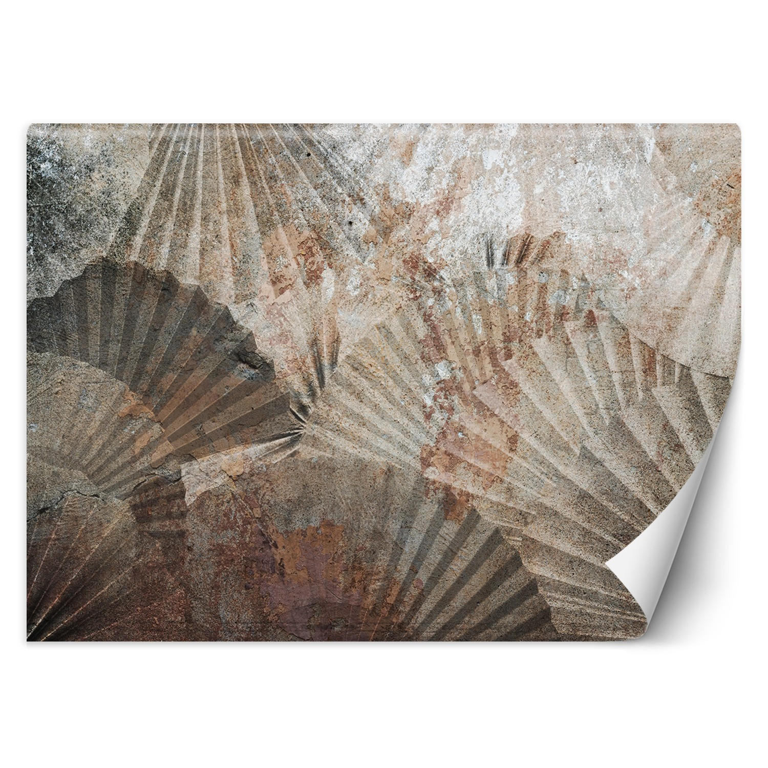 FOTOTAPETE, Beige Braun Fan Abstrakt - Beige, Papier (300/210cm) - Feeby