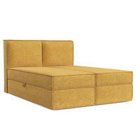 BOXBETT Bergen Gelb 200/200 cm mit Matratze - Gelb/Schwarz, Holz/Holzwerkstoff (200/200cm) - Maison de Reve