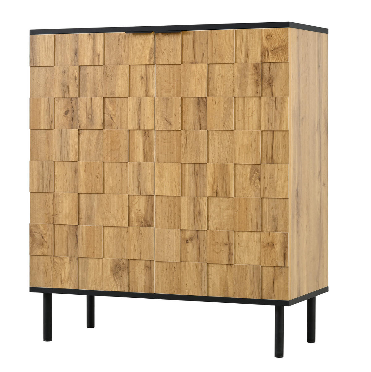 SCHUHSCHRANK 80/35/91,5 cm in Natur mit 2 Türen und verstellbaren Fächern - Naturfarben, Holzwerkstoff (80/91/35cm) - Flora Grace