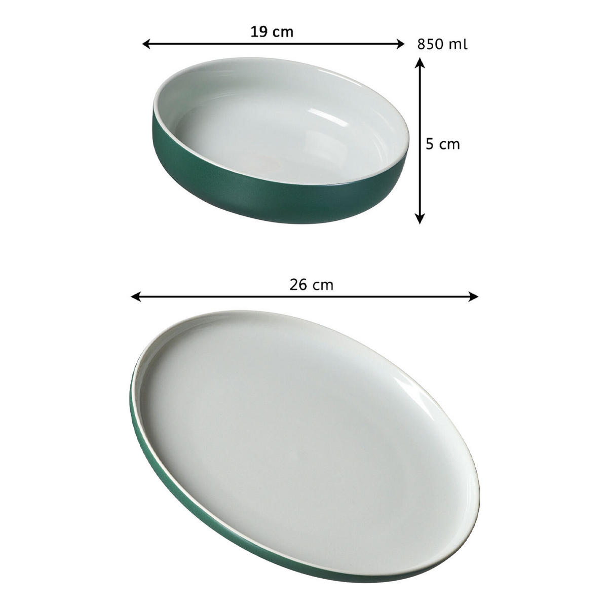 TAFELSERVICE Jasper grün 8er Set - Grün, Keramik (1/1/1cm) - Ritzenhoff Breker