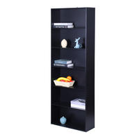 BÜCHERREGAL - Schwarz, Holzwerkstoff (60/178.5/24cm) - Relaxdays