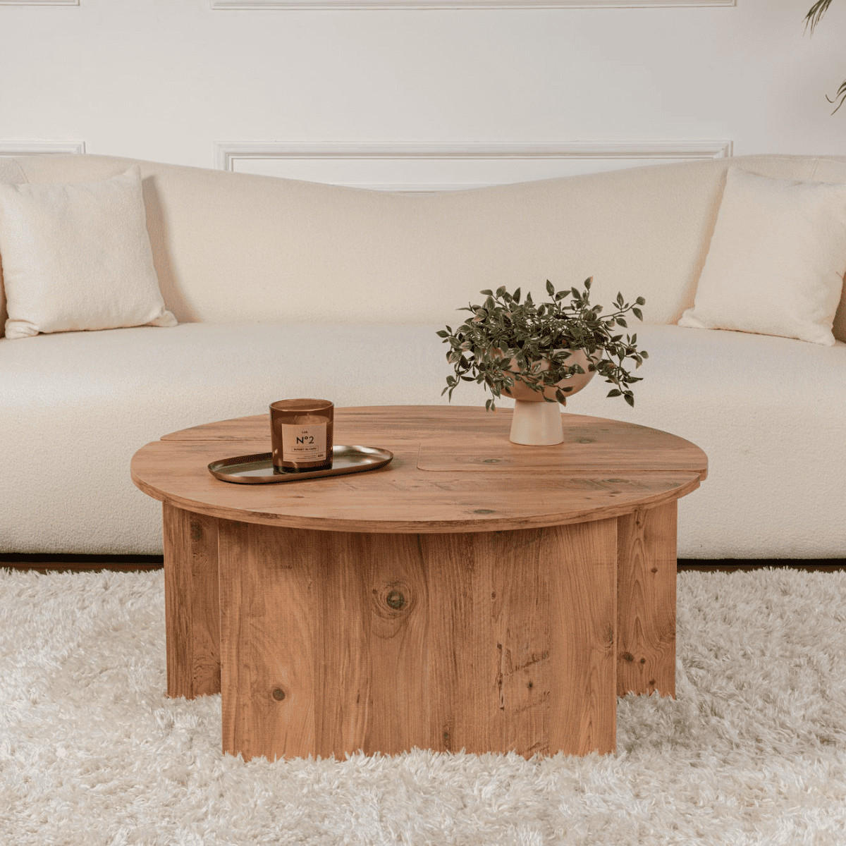 COUCHTISCH (2er-Set) moira 90/90/41 cm - Kieferfarben, Holzwerkstoff (90/90/41cm) - Calicosy