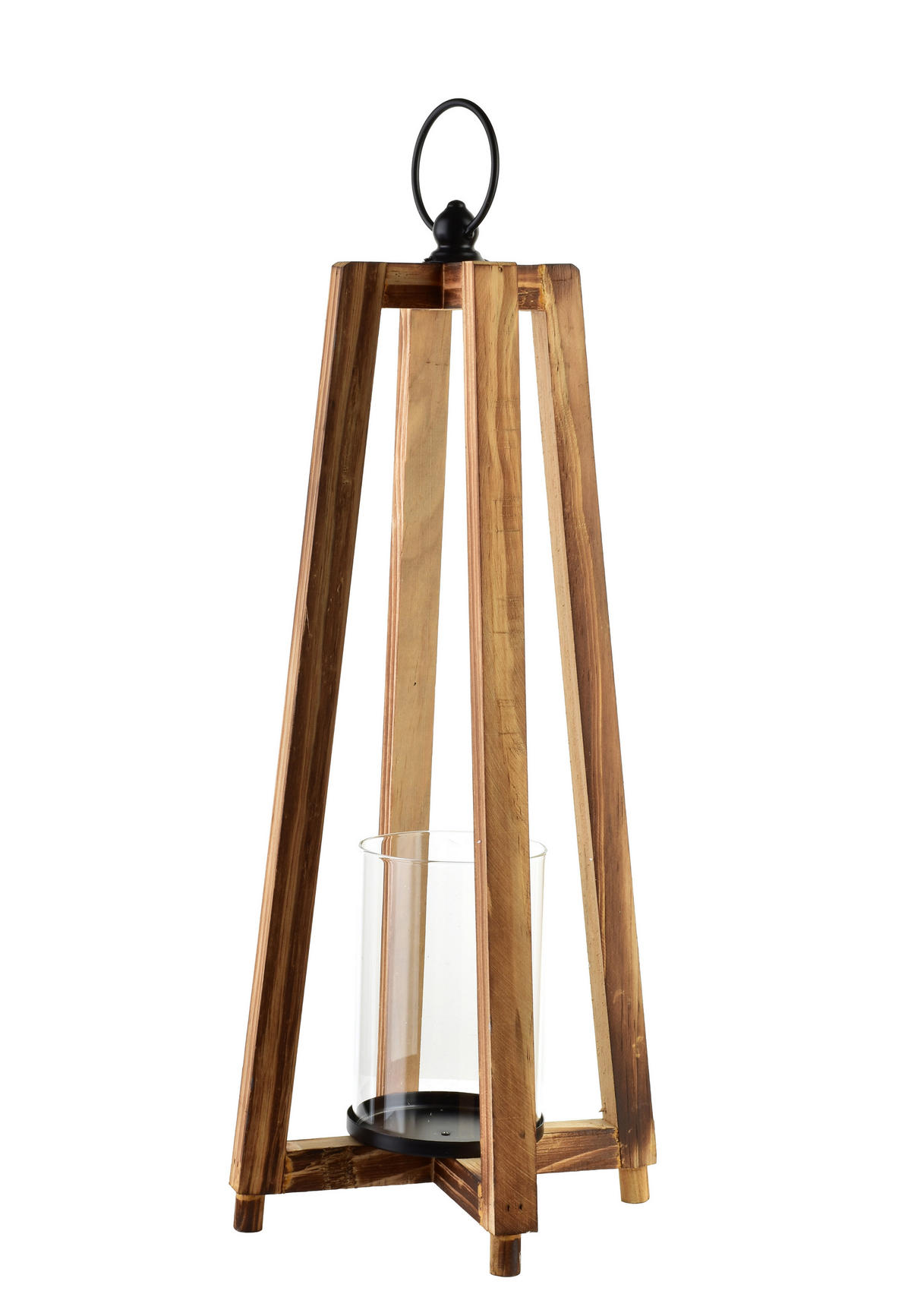 LATERNE Levi braun 15.5/15.5/53 cm Holz - Braun, Holz (15.5/53/15.5cm) - Mondex