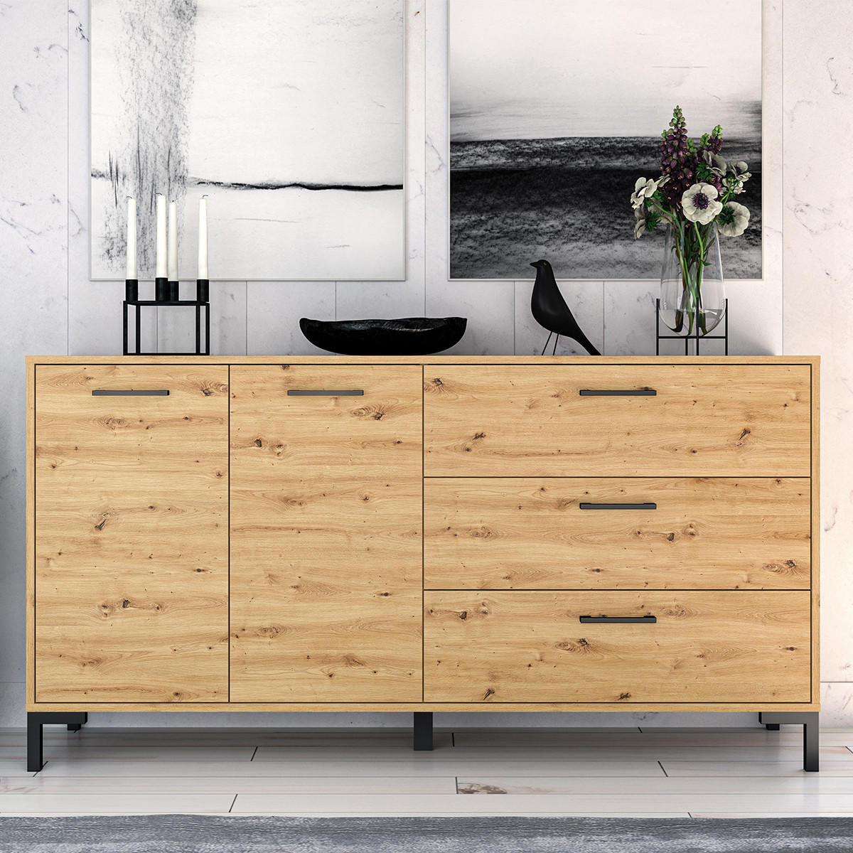 SIDEBOARD Liora Holz - Braun, Holzwerkstoff (159/83/40cm) - Petits-meubles