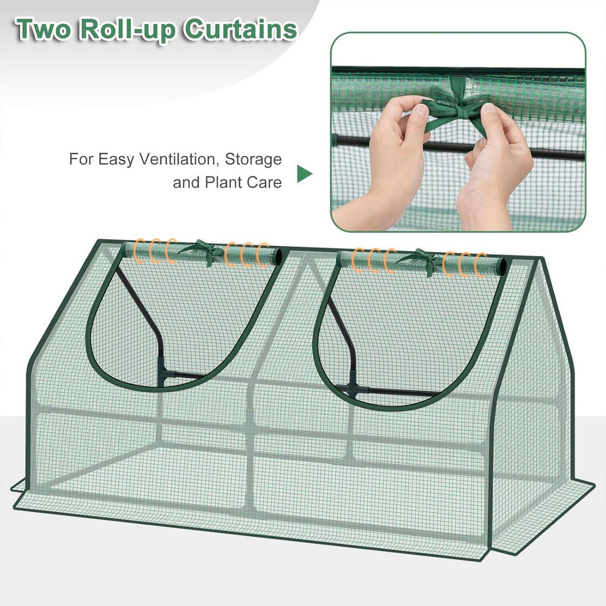 FOLIENGEWÄCHSHAUS Frühbeet, Gewächshaus Balkon, 120x60x60cm - Grün, Kunststoff/Textil (120/60/60cm) - Woltu