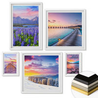 WANDBILDER 5er-Set - 50x50 cm & 20x30 cm & 40x60 cm Weißer Rahmen - Winterlandschaft des Pierbergs - Weiß, Kunststoff (40/60cm) - ArtPrintCave