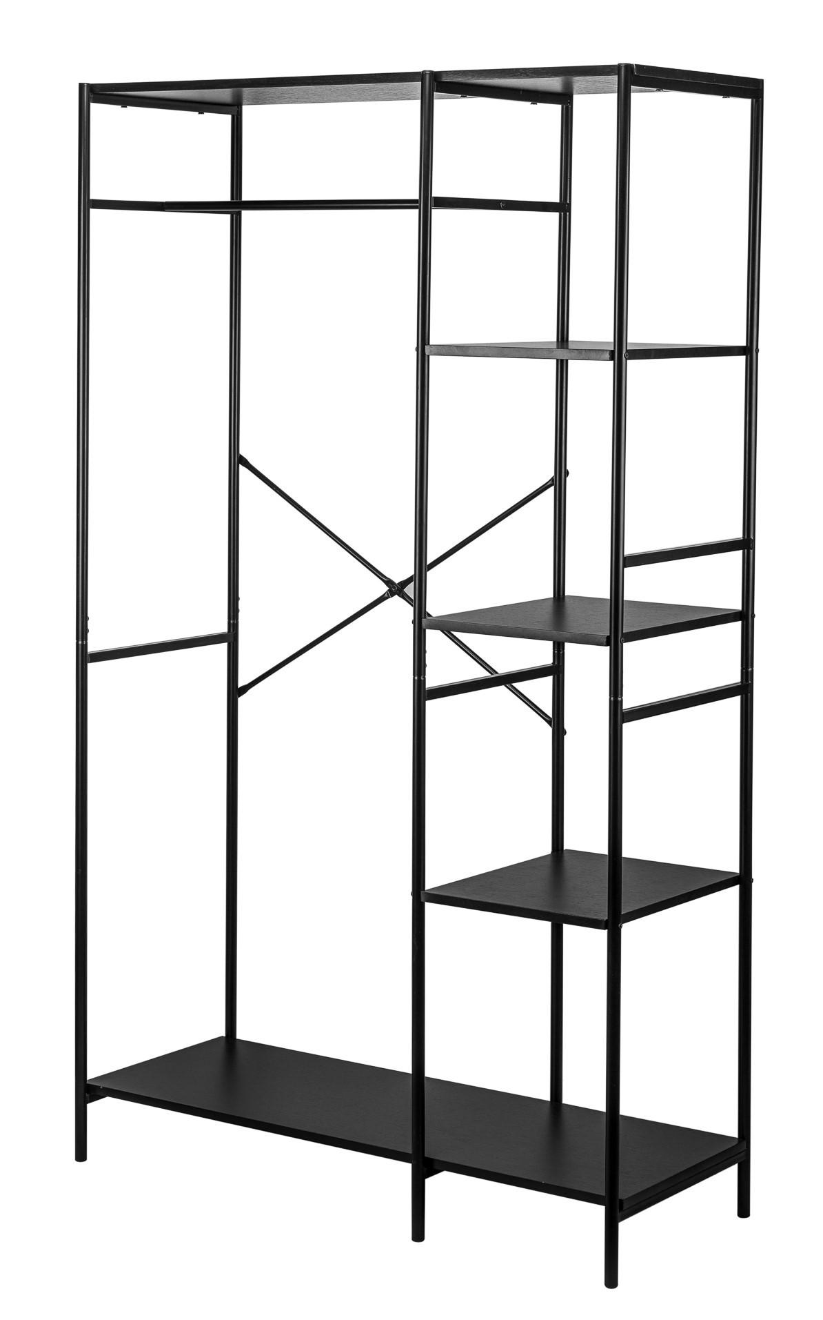 Nordlys Garderobe Schwarz 100x170x40 cm