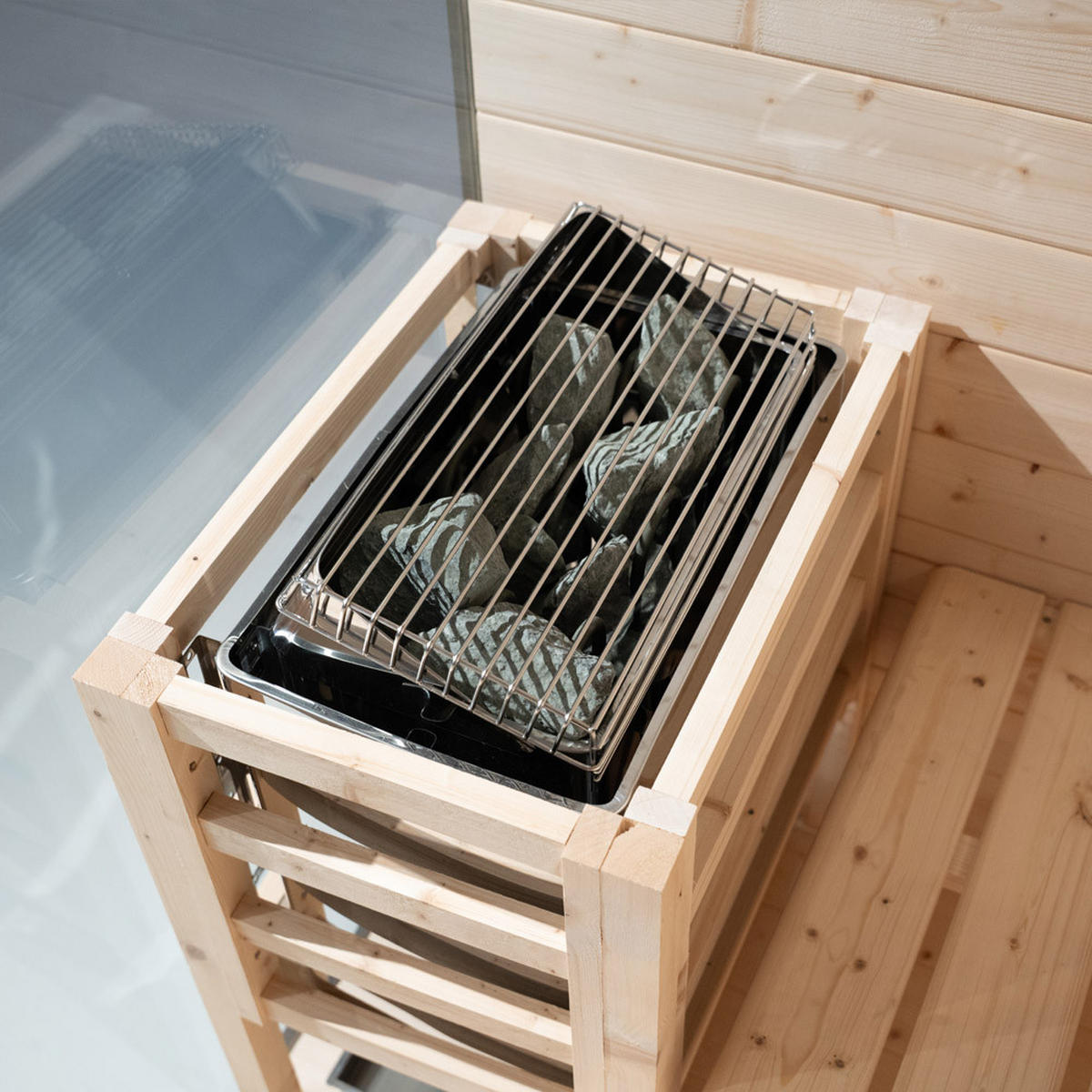SAUNA SHADOW M - M - Naturfarben, Holz (120/190/120cm) - Home Deluxe