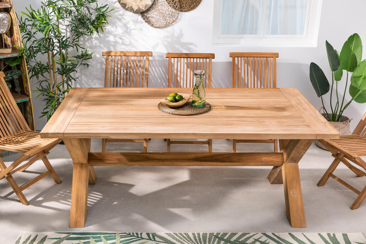 GARTENTISCH EMPIRE TEAK Teakholz Natur 180 cm - Naturfarben, Holz (100/180/76cm) - riess-ambiente