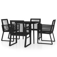 GARTEN-ESSGRUPPE 5Er Set Schwarz - Schwarz, Metall - vidaXL