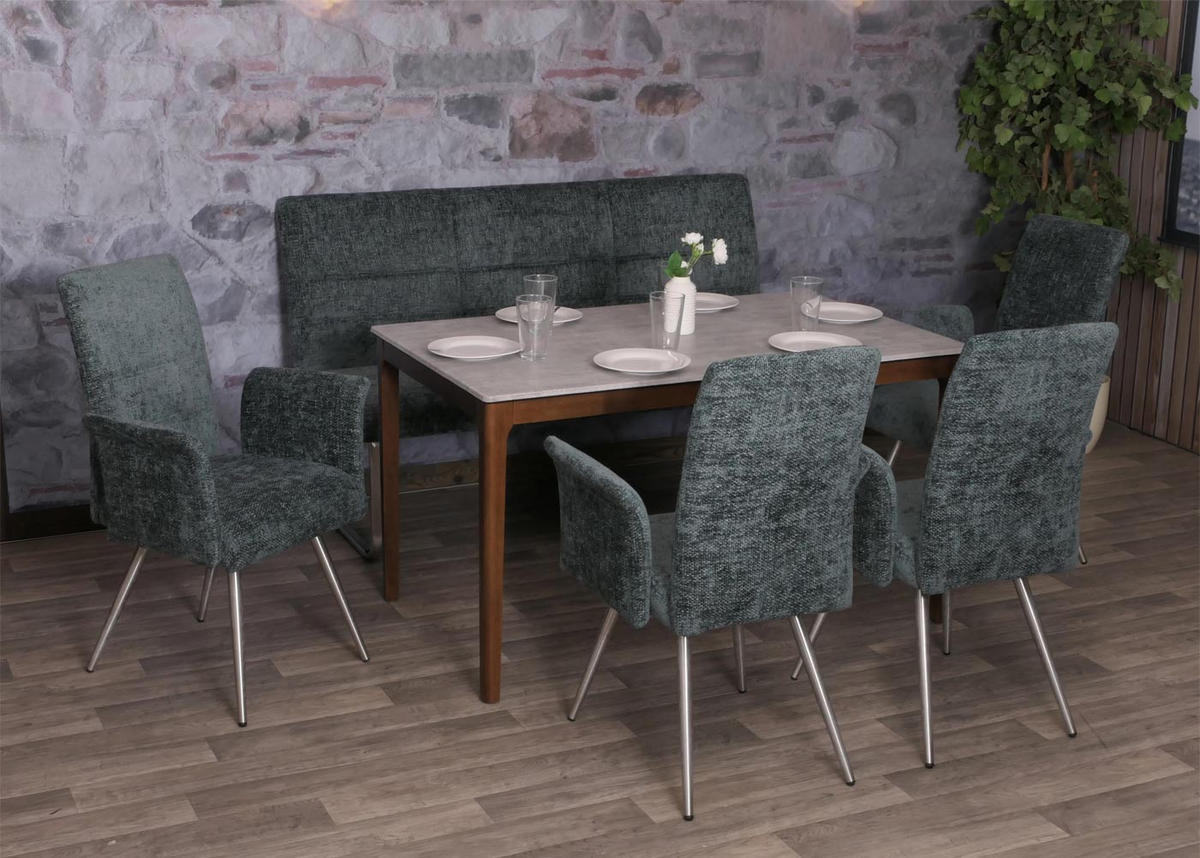 ESSZIMMER-SET Blau 5er-Set - Blau, Textil (160/100/65cm) - MCW