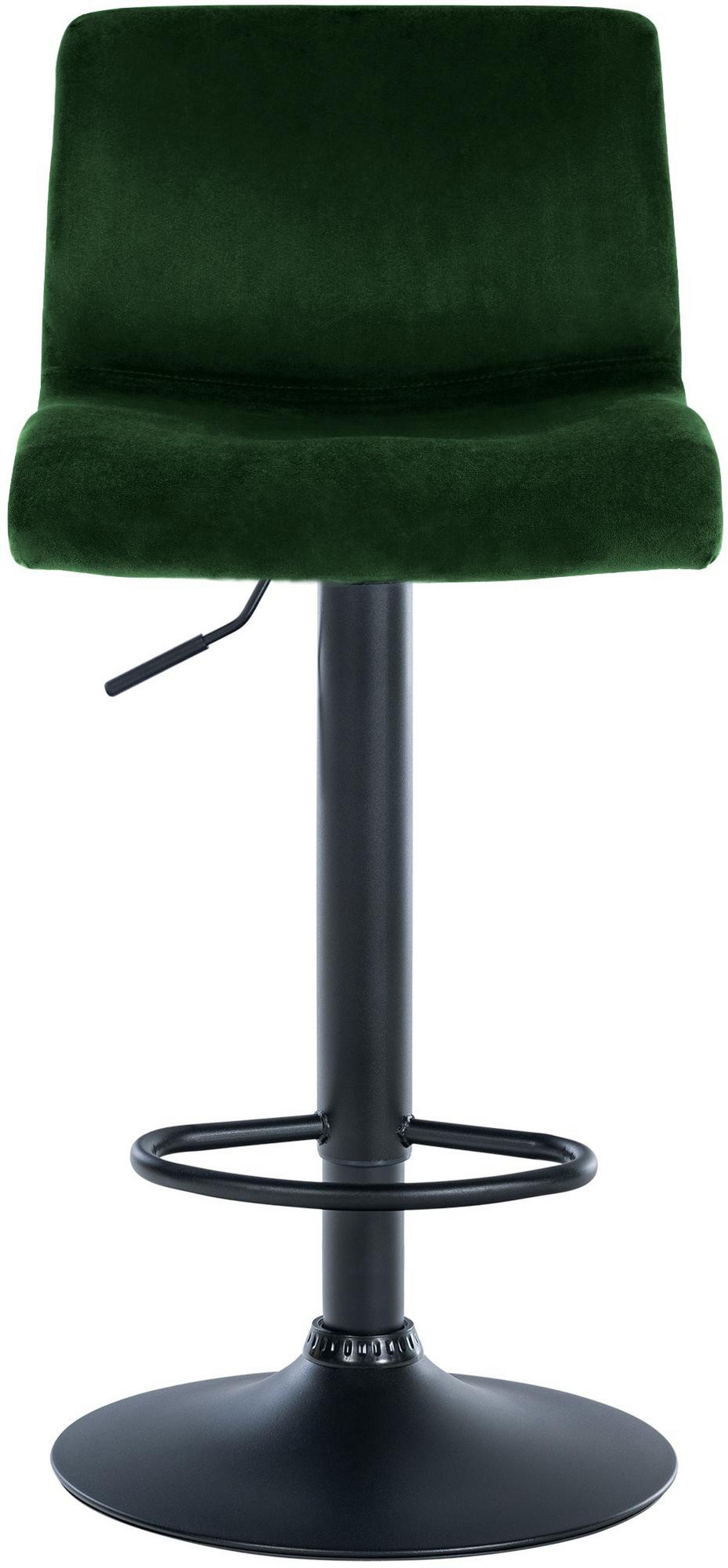 BARHOCKER Pesan Samt Grün Schwarz - Grün, Textil/Metall (39/83/36cm) - DELUKE