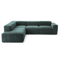 4-SITZER modulares Ecksofa HEAVEN SET 2 Links, Breite 300 cm Webstoff Dunkelgrün - Dunkelgrün/Schwarz, Holz/Kunststoff (300/245cm) - Muffo