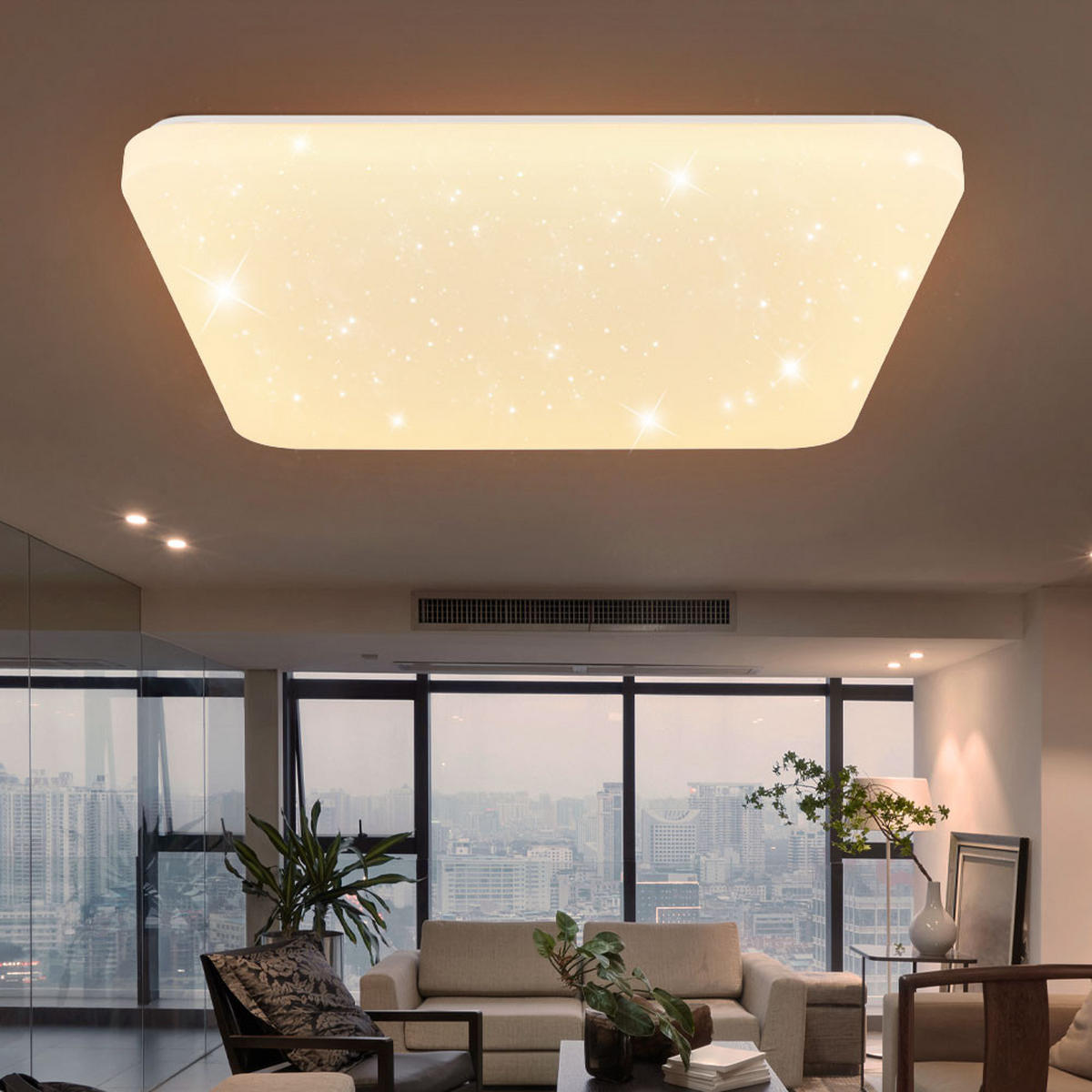 LED DECKENLEUCHTE SAJAMA Weiß - Weiß, Metall (53/53/7.7cm) - Globo Lighting