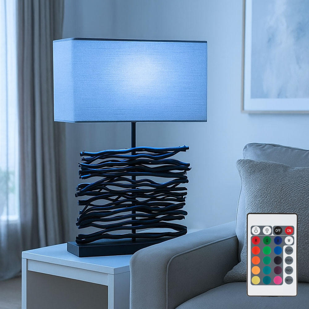 LED TISCHLEUCHTE Holz Grau - Grau, Holz (40/15/50cm) - Globo Lighting