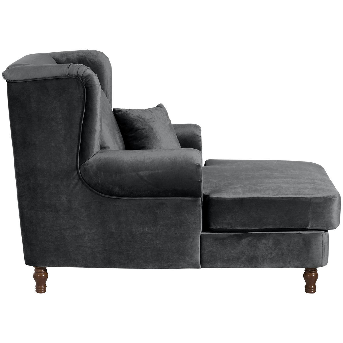 SESSEL XXL inkl. Kissen Karley Samtvelours graphit - Graphitfarben, Kunststoff (103/103/149cm) - 58aufmkessel