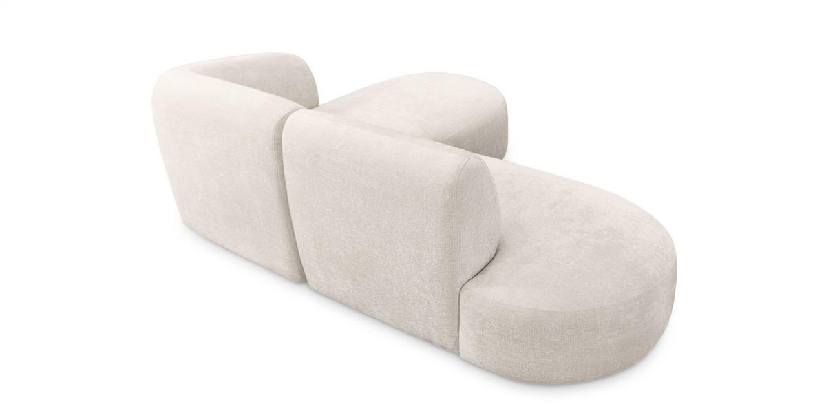 ECKSOFA Babette - Creme, Holzwerkstoff/Textil (242/188cm) - Fun Möbel