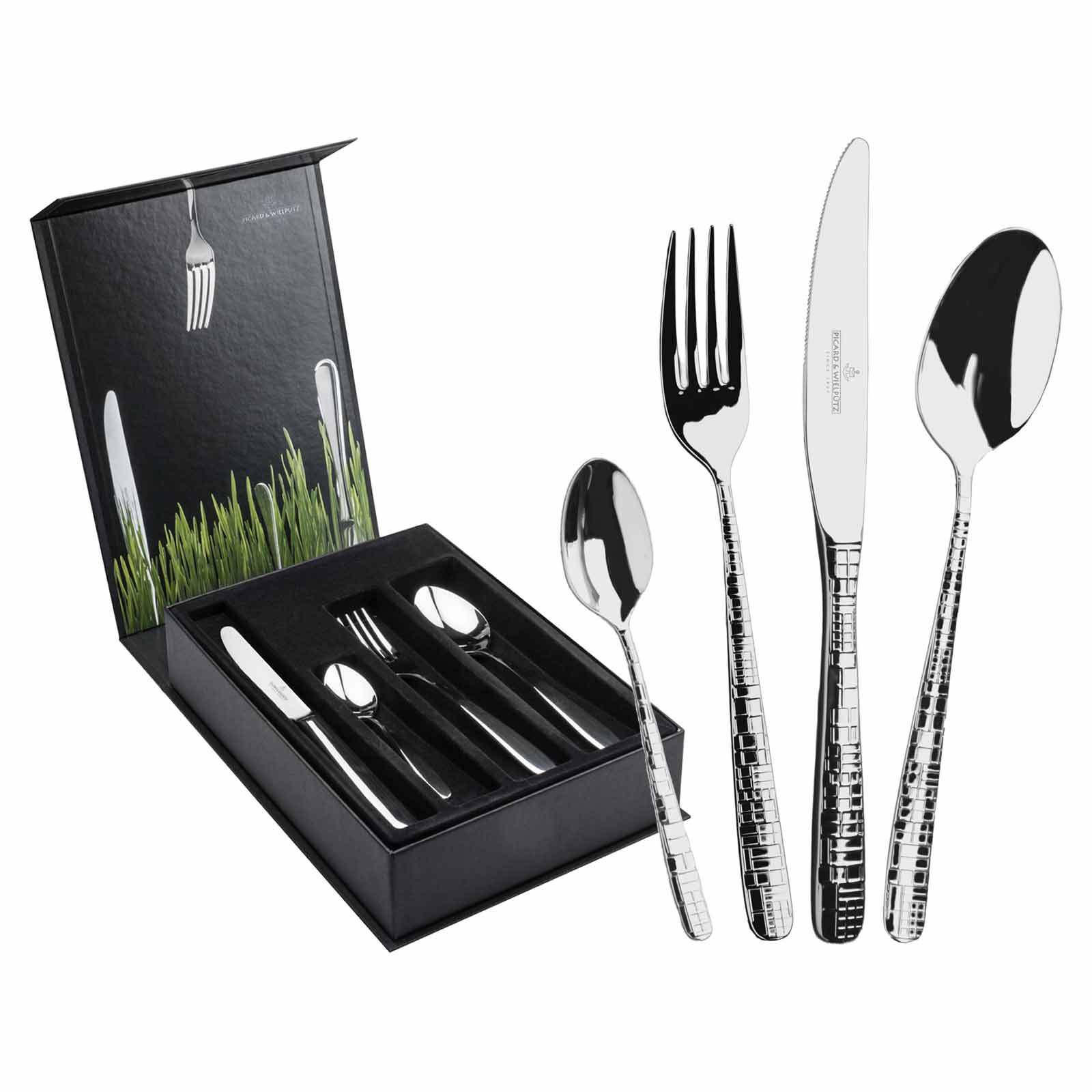 TAFELBESTECK INKL. BESTECKBOX Frame silber 24er Set - Silberfarben, Metall - Picard & Wielpütz