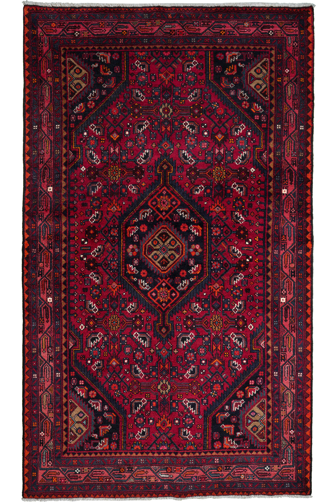 TEPPICH Assadabad Rot 221/127 cm Schurwolle - Rot, Textil (127/221cm) - Looma