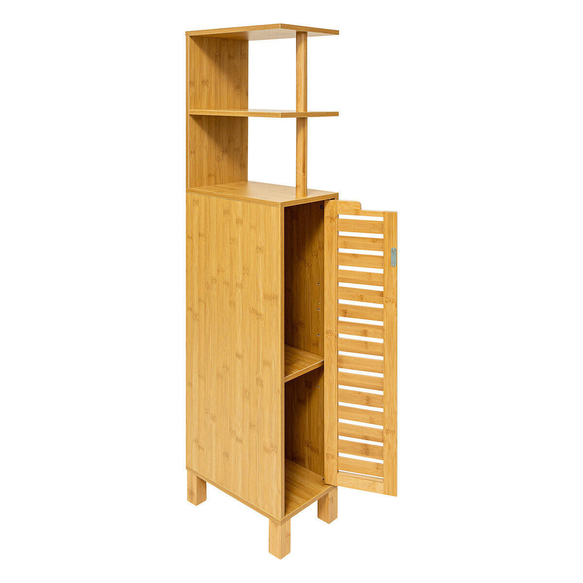 BADEZIMMERSCHRANK Bambus Sicela 30/19/120 cm - Braun, Naturmaterialien (19/120/30cm) - 5five Simply Smart