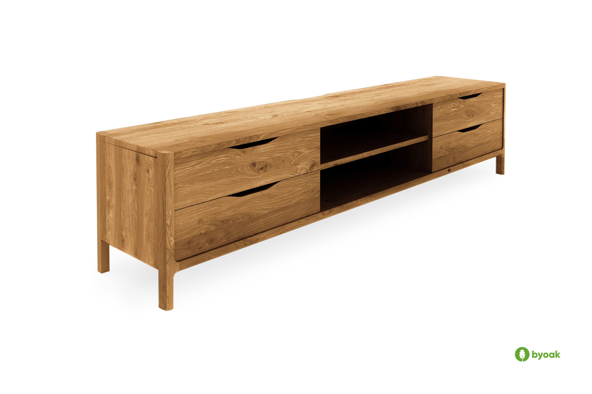 TV-SCHRANK PAUL - Wildeiche, Holz (200/48/50cm) - byoak