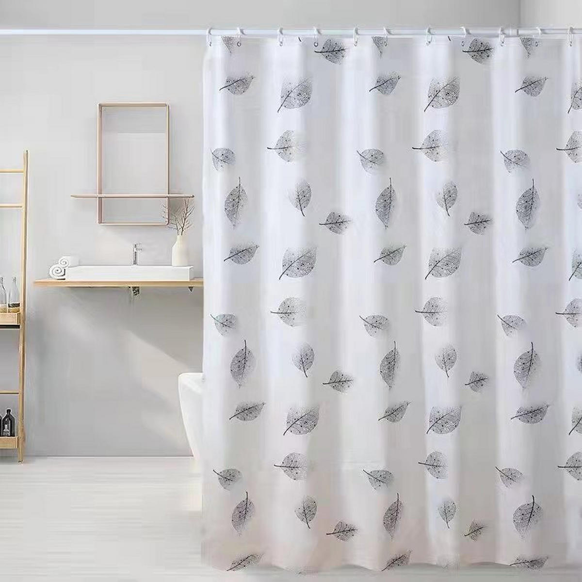 DUSCHVORHANG 120 x 180 cm dick wasserdicht mit Haken Badezimmer - Multicolor, Kunststoff (120/180cm) - MCBOSON