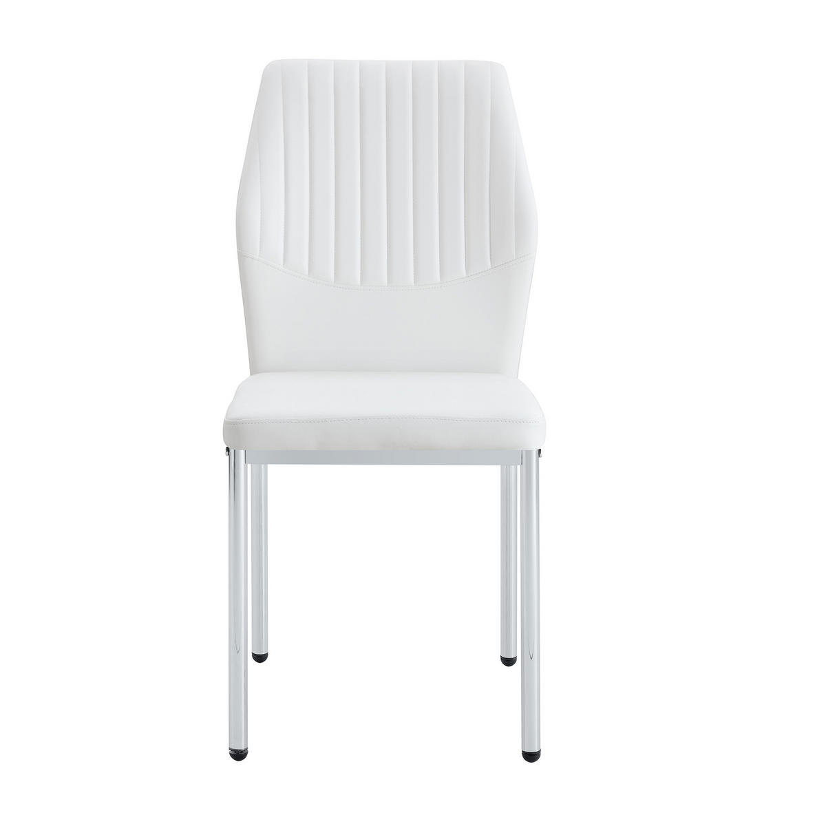 STUHL-SET DE-36577 4 Stück mit PU-Bezug und Metallbeinen Weiß - Weiß, Metall (42.6/93/43cm) - ComfortXL