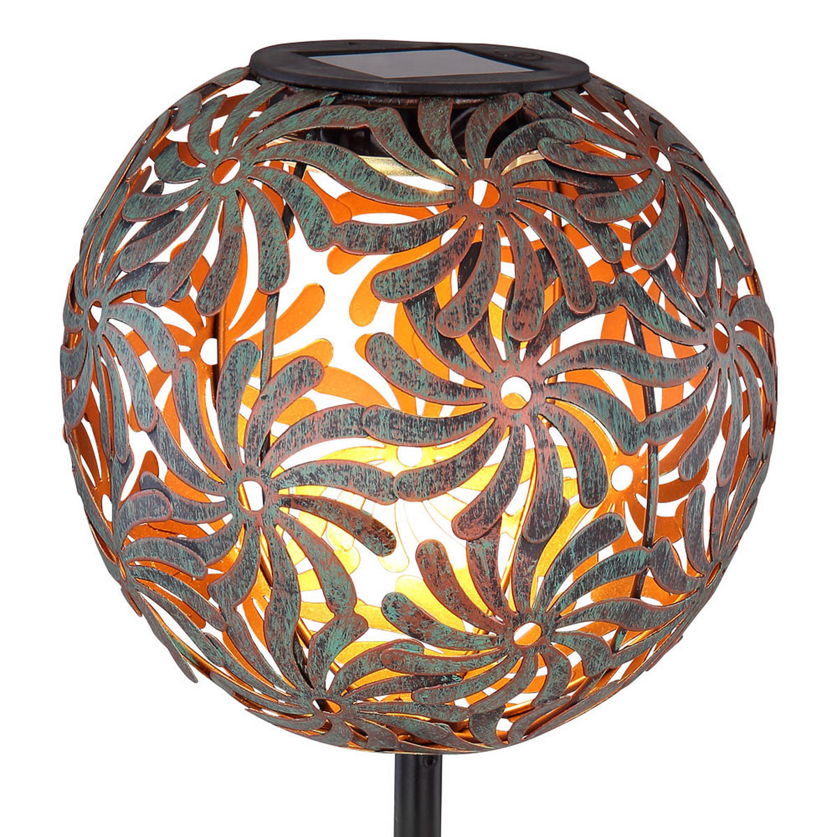 LED AUSSENLEUCHTE Geflechtkugel Schwarz - Schwarz, Metall (18.5/18.5/54cm)