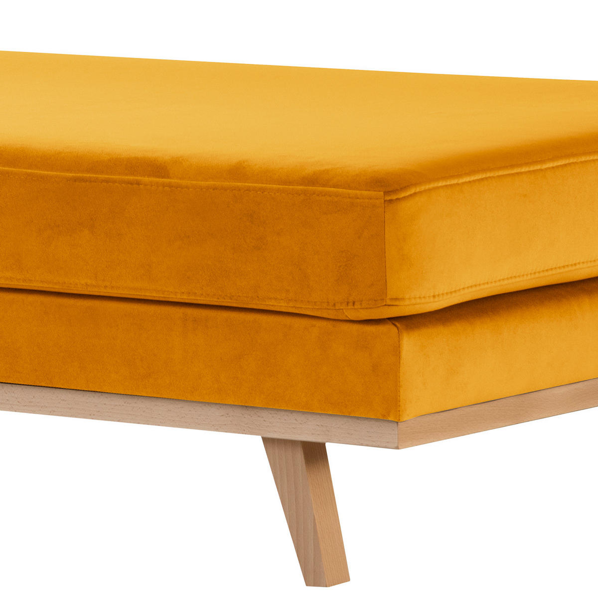 HOCKERBANK - Gelb/Buchefarben, Buchenholz/Textil (180/43/81cm) - home24