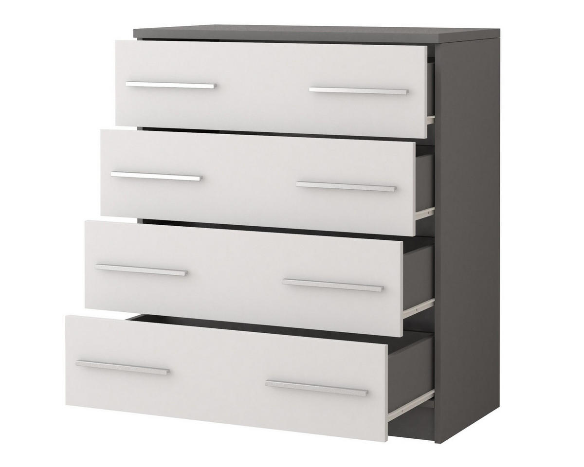 JUGENDZIMMER-SET OLMO I 3-teilig Weiß/Grau - Weiß/Grau, Holzwerkstoff (270/192/50cm) - Deine Möbel 24
