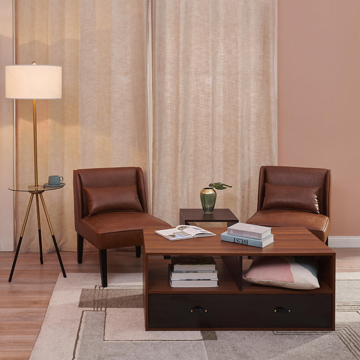 SESSEL Braun - Braun, Holz (72/76/76cm) - Teamson Home