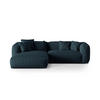 ECKSOFA modular links Martina aus strukturiertem Stoff jeansblau 2 Sitzplätze - Blau, Textil (176/283cm) - Micadoni