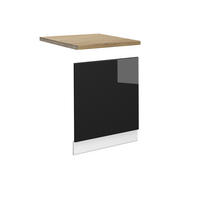 FRONTBLENDE Fame-Line Schwarz Eiche hochglanz 60 cm, AP Eiche - Schwarz Hochglanz/Schwarz, Holzwerkstoff (60/67.4/1.6cm) - Vicco