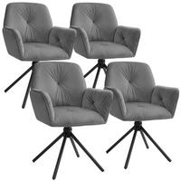 ARMLEHNSTUHL Drehbar Lenia,56,5 x 54 x 86 cm,Samtoptik anthrazit/schwarz - Anthrazit/Schwarz, Kunststoff (56.5/86/54cm) - tectake