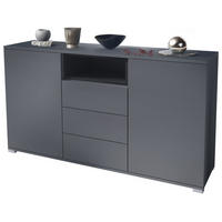 SIDEBOARD Skadu Schwarz matt - Schwarz, Holzwerkstoff (138.5/75.5/35cm) - Vladon