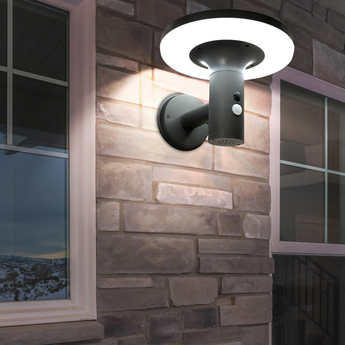 LED AUSSENLEUCHTE Solar Anthrazit 2er Set - Anthrazit, Metall (24/16/21cm)