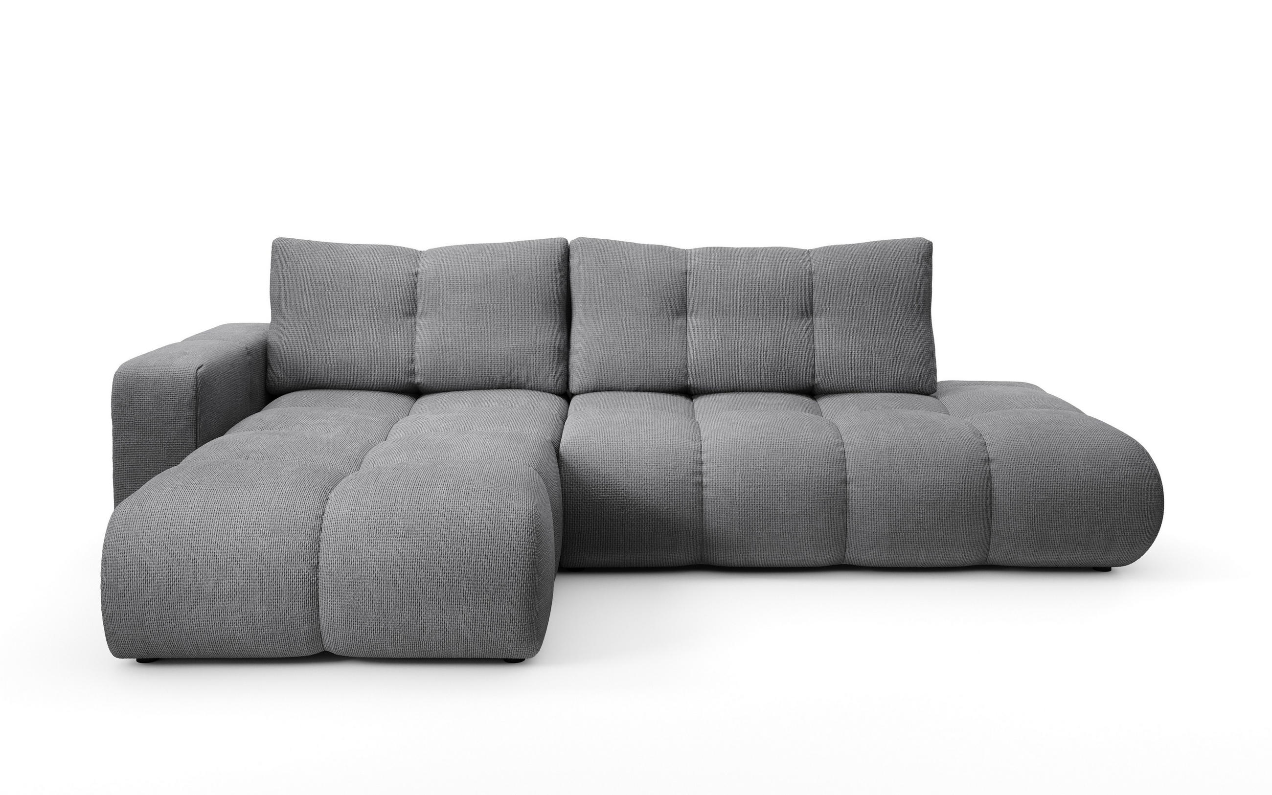 ECKSOFA DUCA L-S Grau Chenille mit Schlaffunktion - Grau, Holz (266.5/266.5cm) - MASSENO