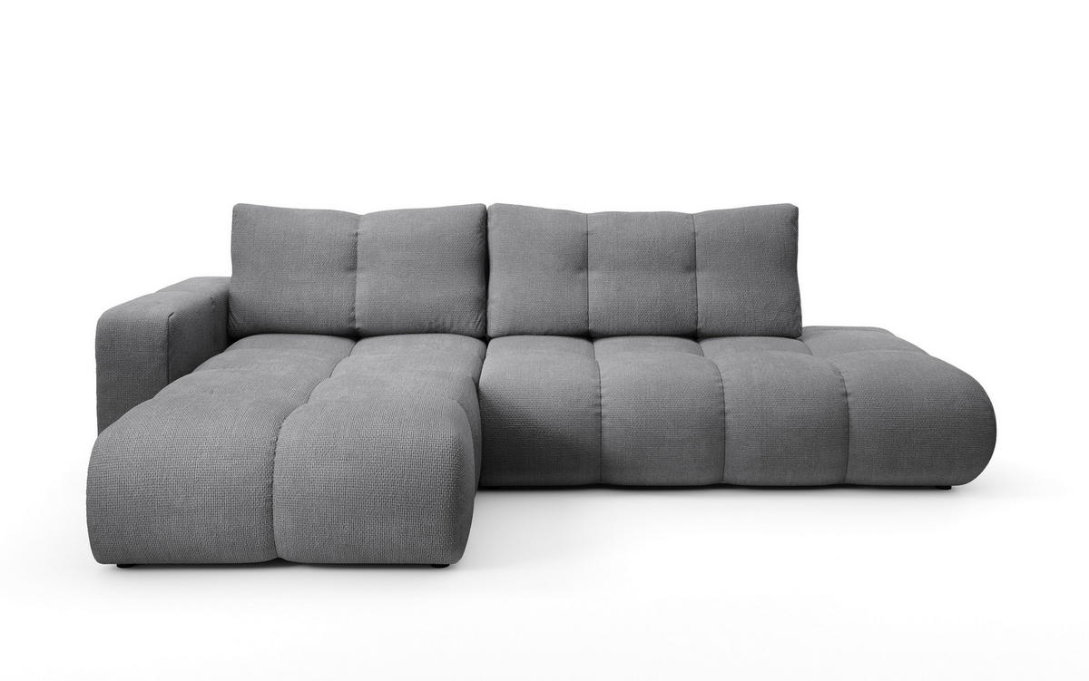 ECKSOFA DUCA L-S Grau Chenille mit Schlaffunktion - Grau, Holz (266.5/266.5cm) - MASSENO